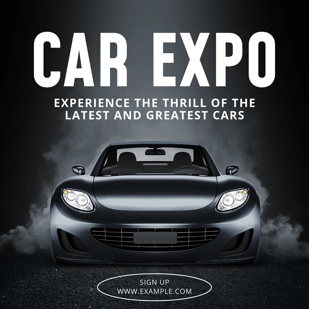 Car expo Instagram post template, editable text