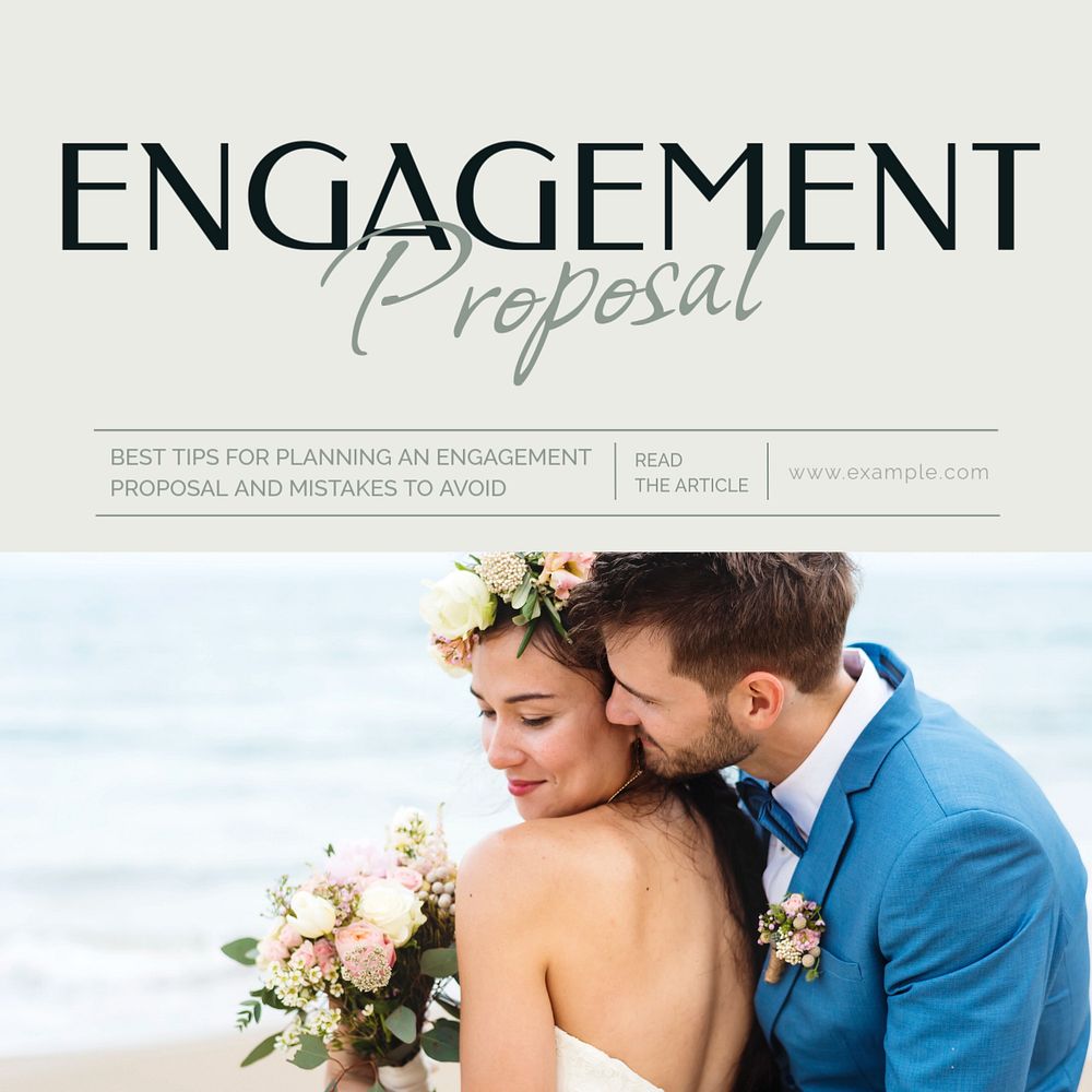 Engagement proposal planning Instagram post template, editable text