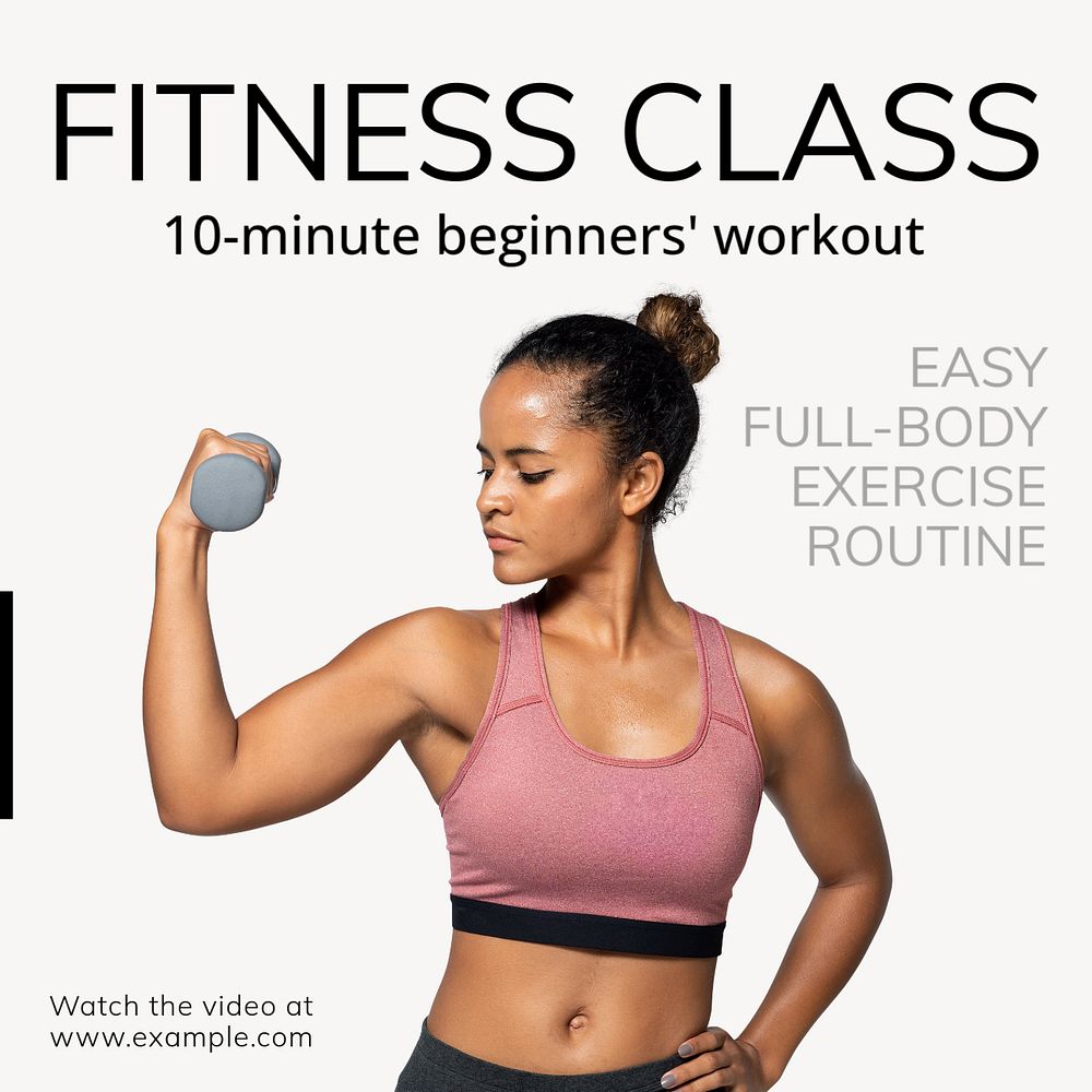 Fitness class Instagram post template, editable text