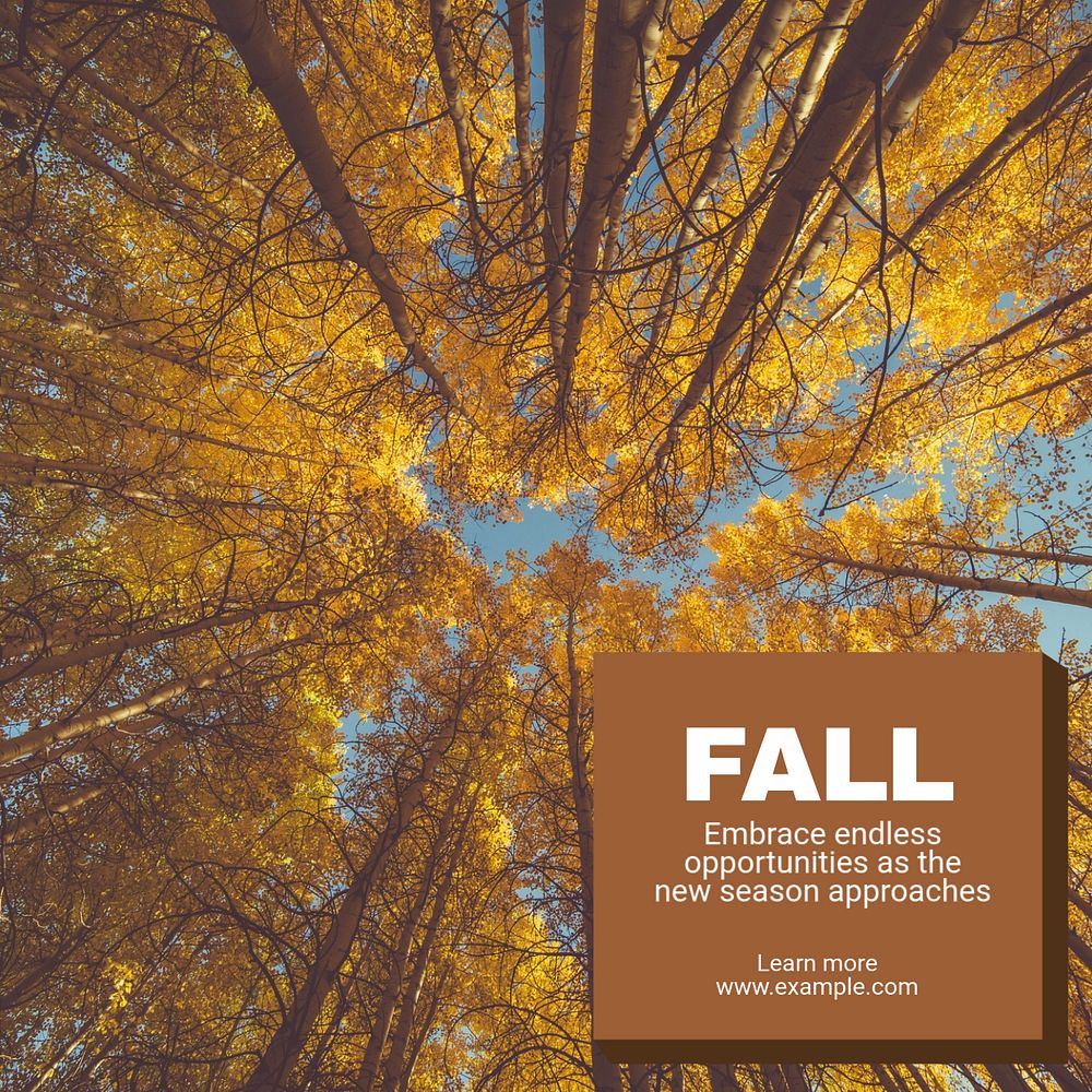 Fall season Instagram post template, editable text