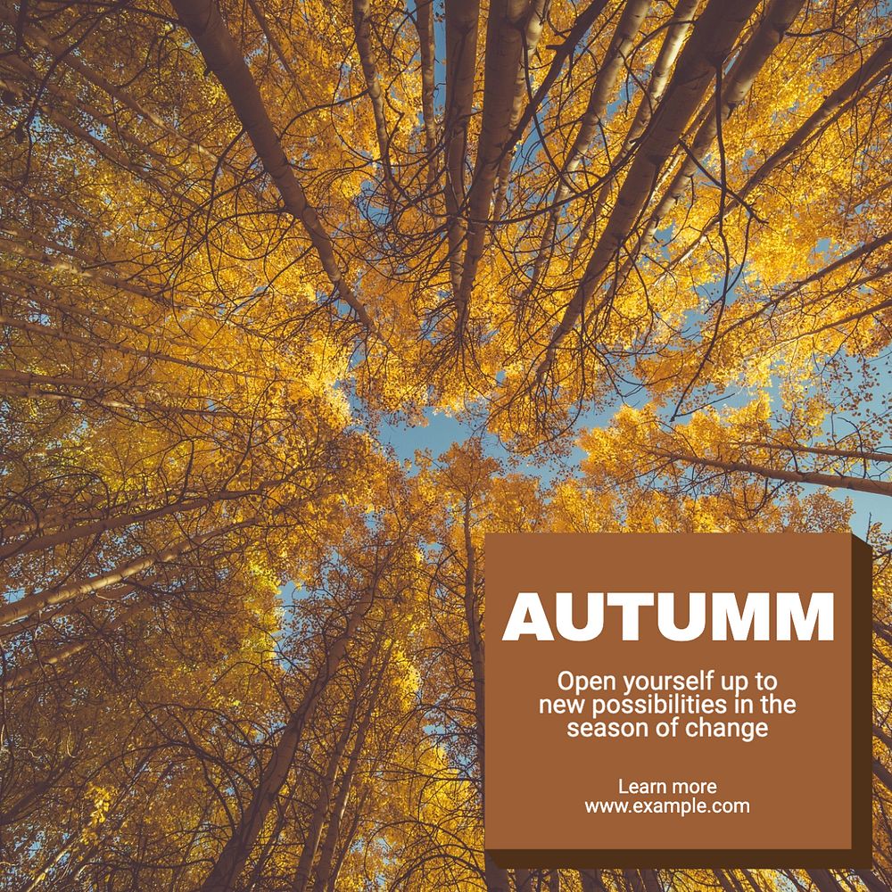 Autumn Instagram post template, editable text