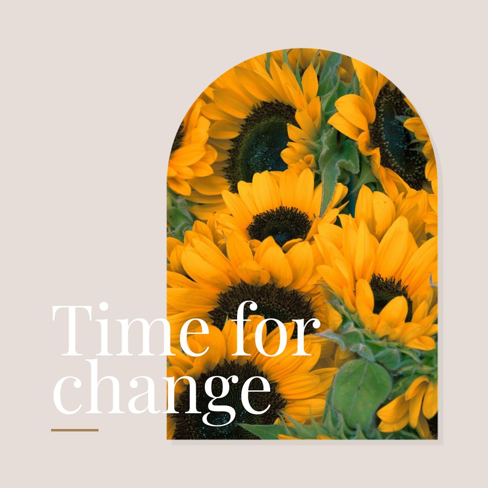 Time for change Instagram post template, editable text