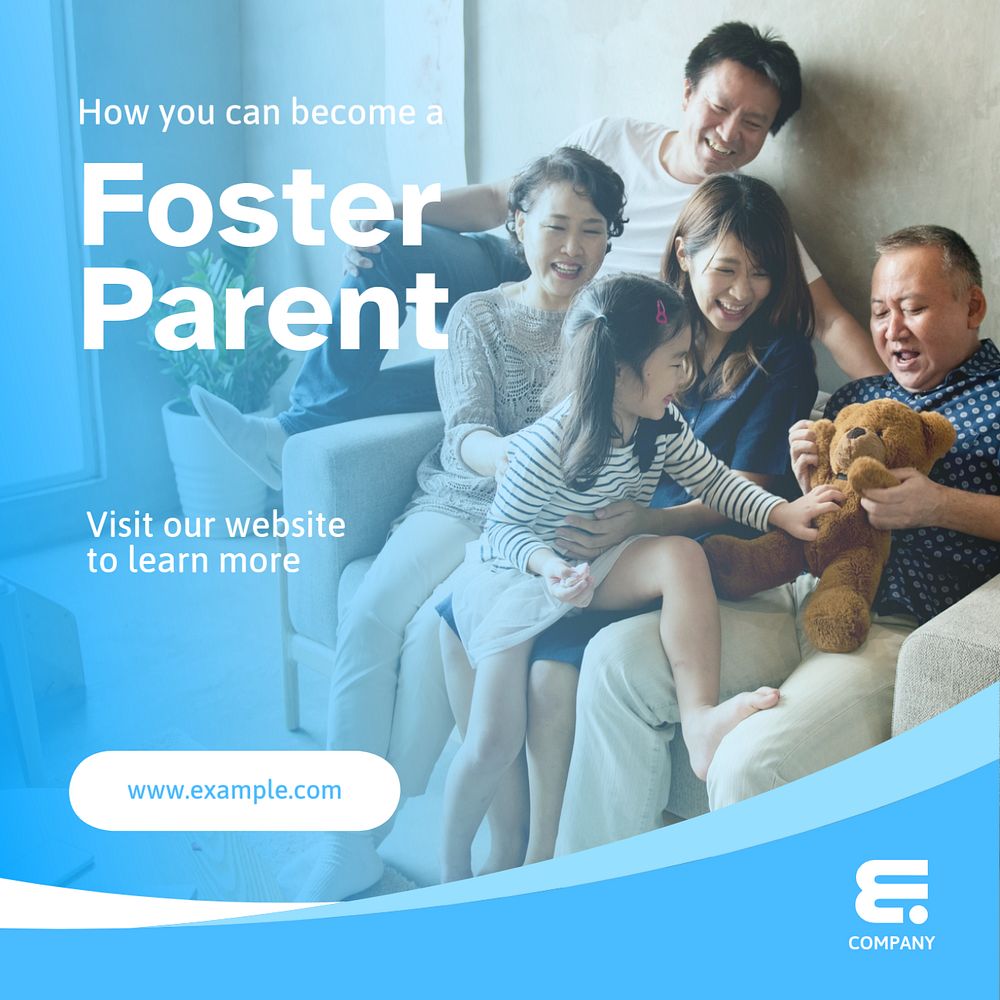 Foster parent Instagram post template, editable text