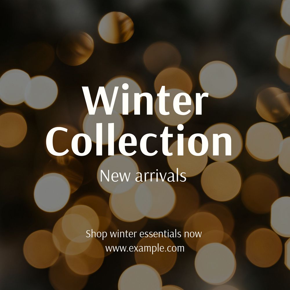 Winter collection Instagram post template, editable text