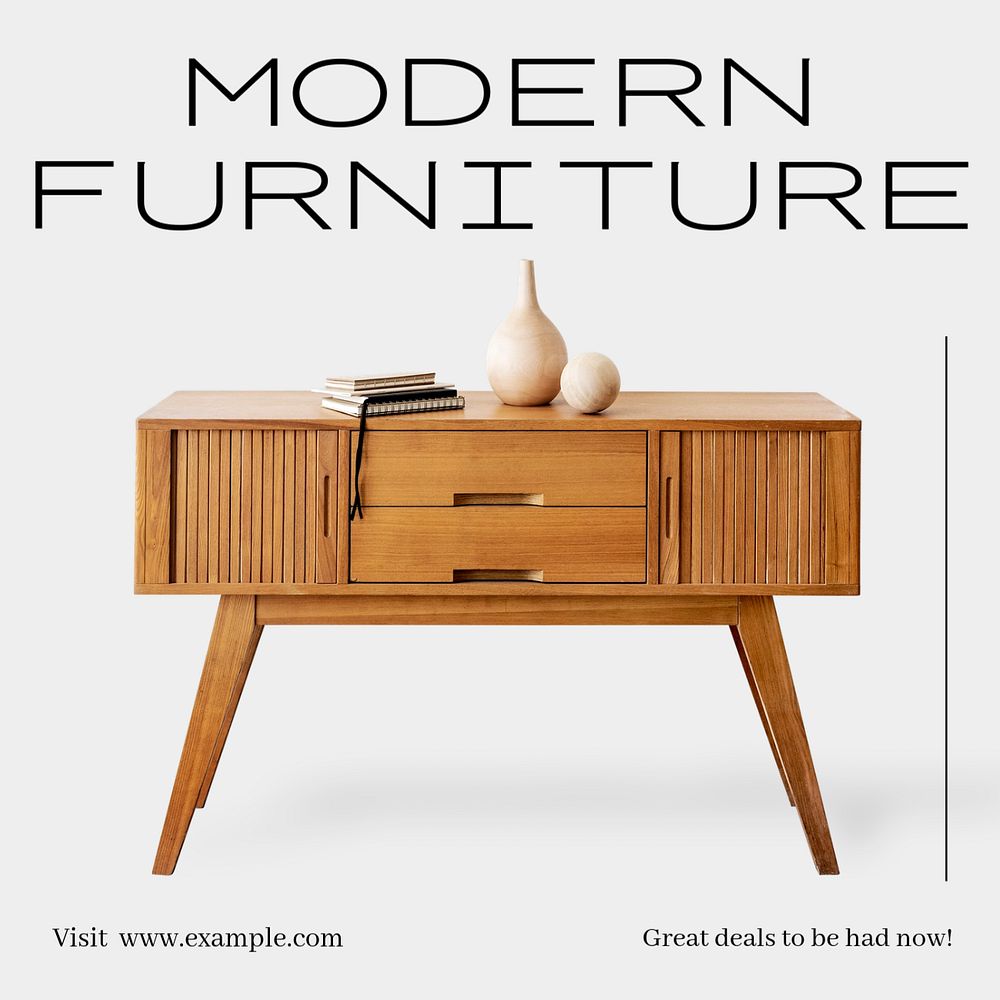 Modern furniture Instagram post template, editable text