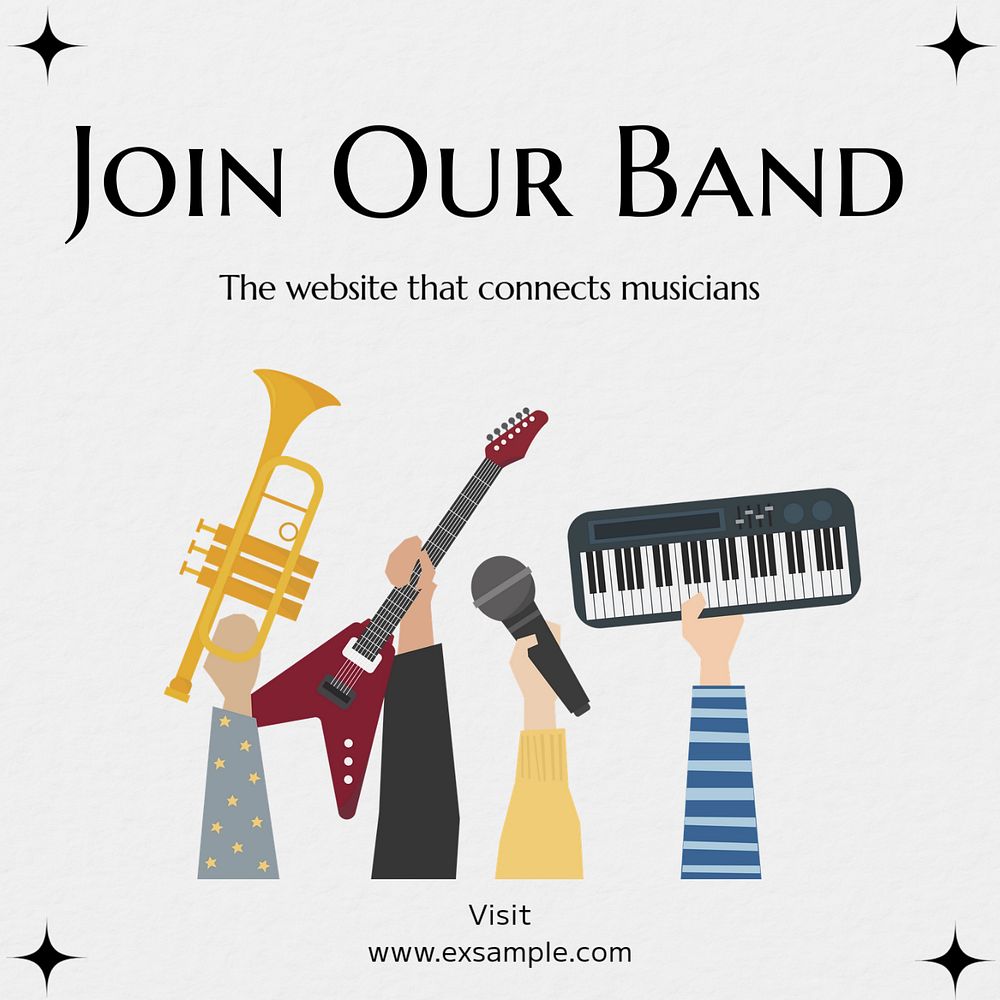 Join our band Instagram post template, editable text