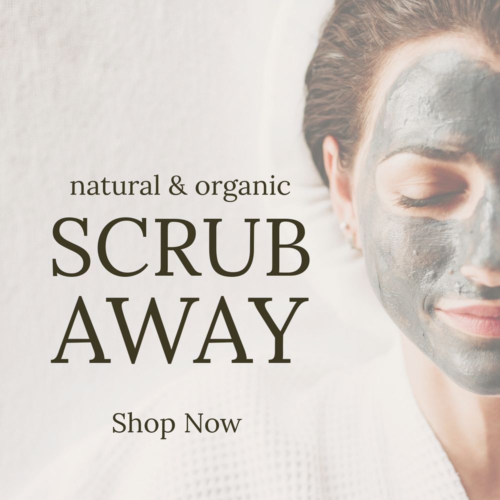 Skincare & body scrub Instagram post template, editable text