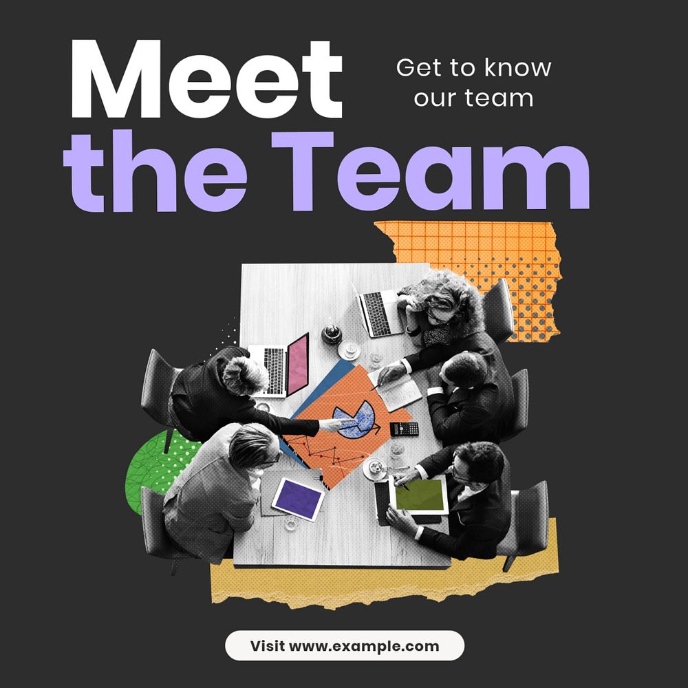 Meet our team Instagram post template, editable text