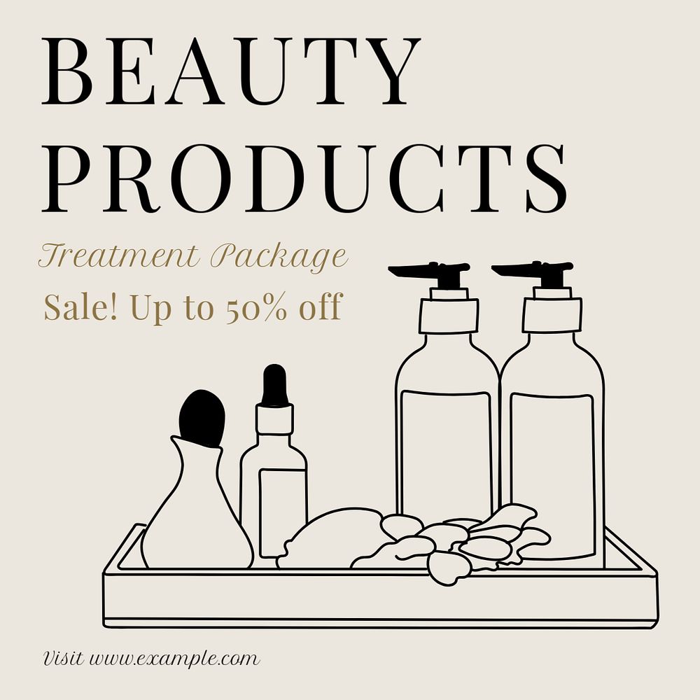 Beauty product sale Instagram post template, editable text