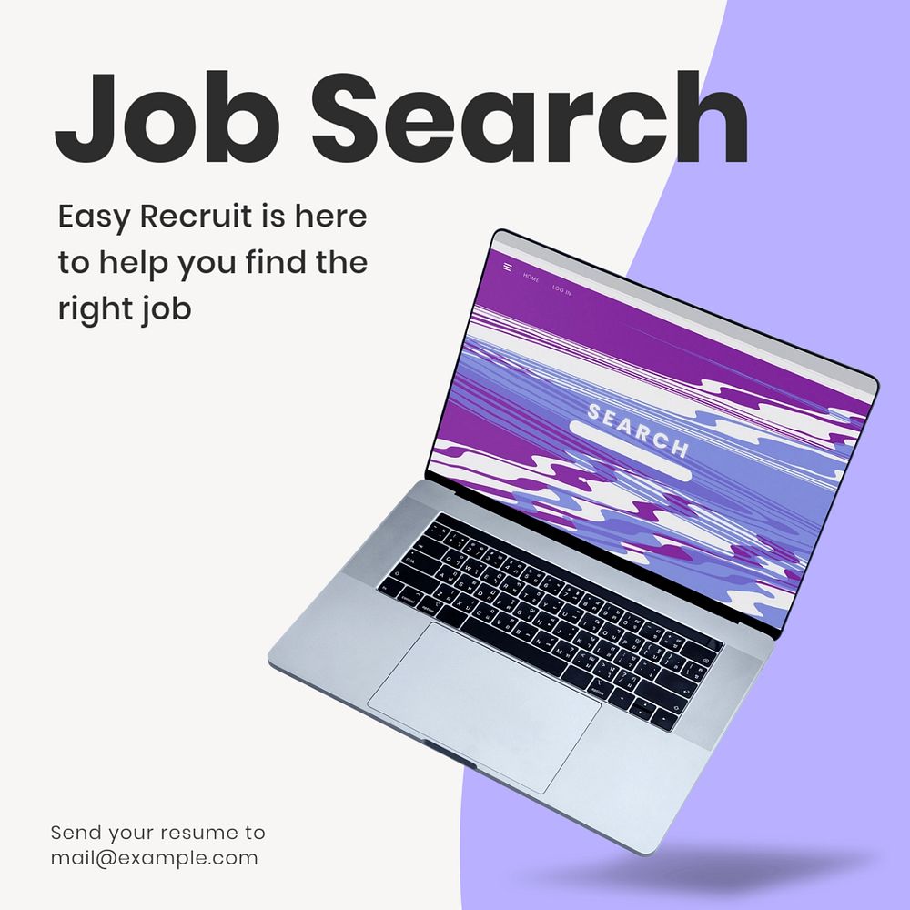 Job search Instagram post template, editable text