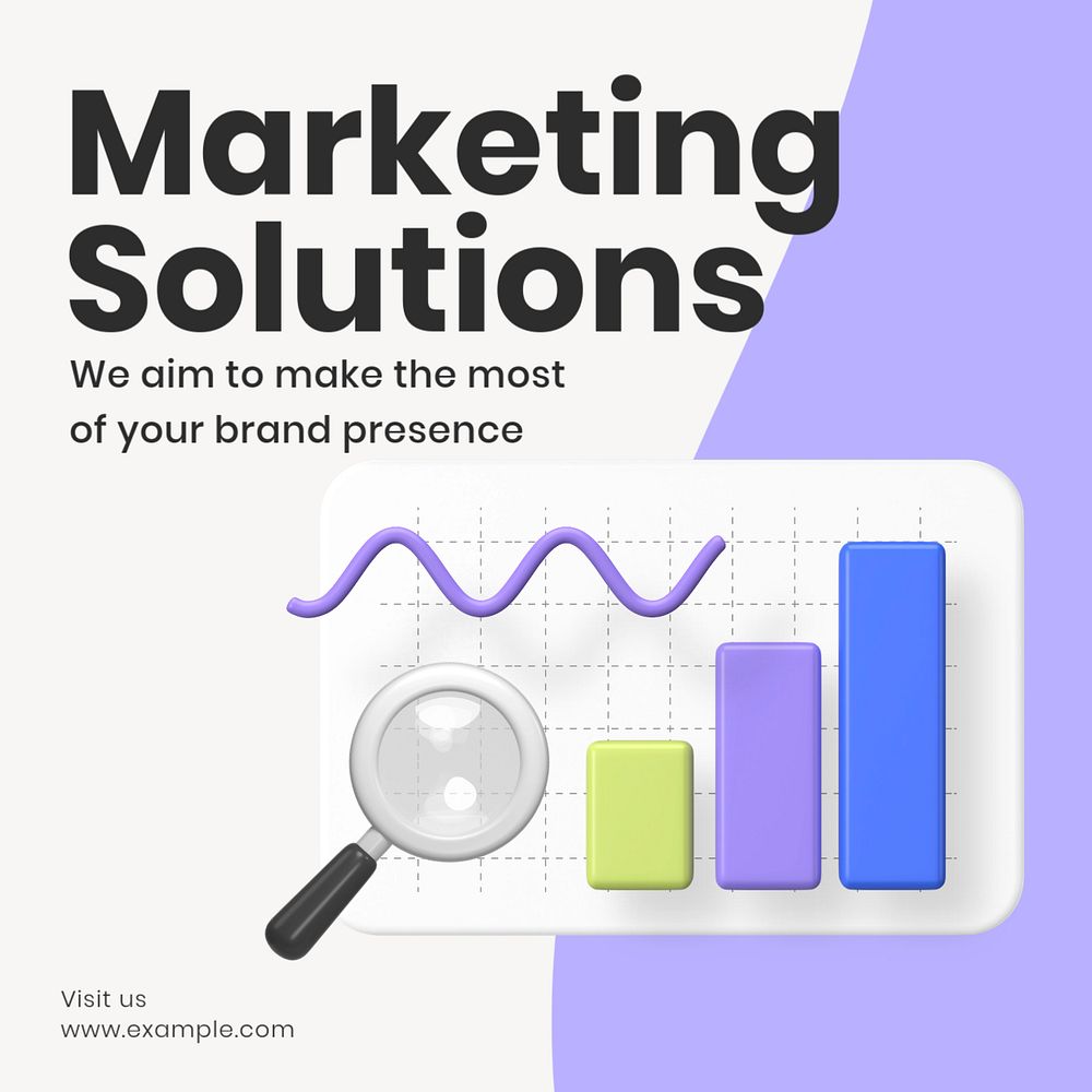 Marketing solutions Instagram post template, editable text