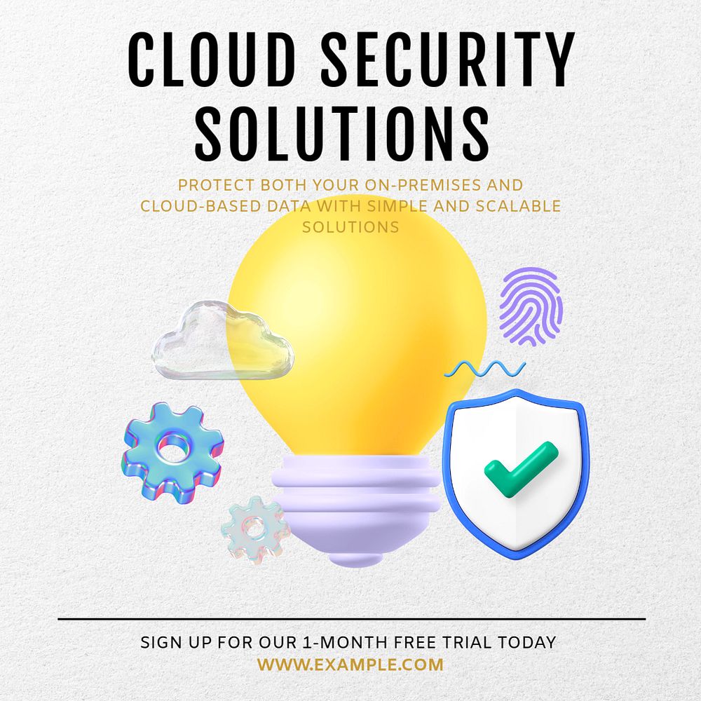 Cloud security Instagram post template, editable text