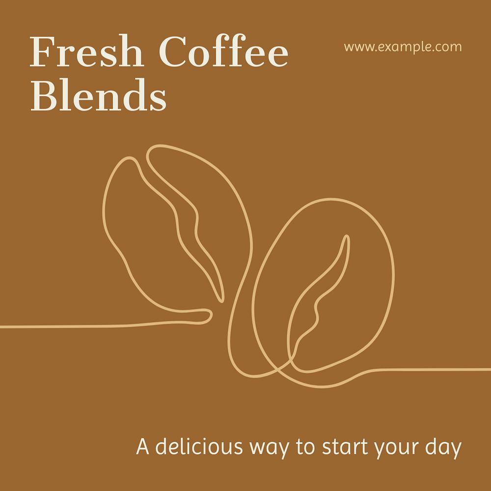 Fresh coffee blends Instagram post template, editable text