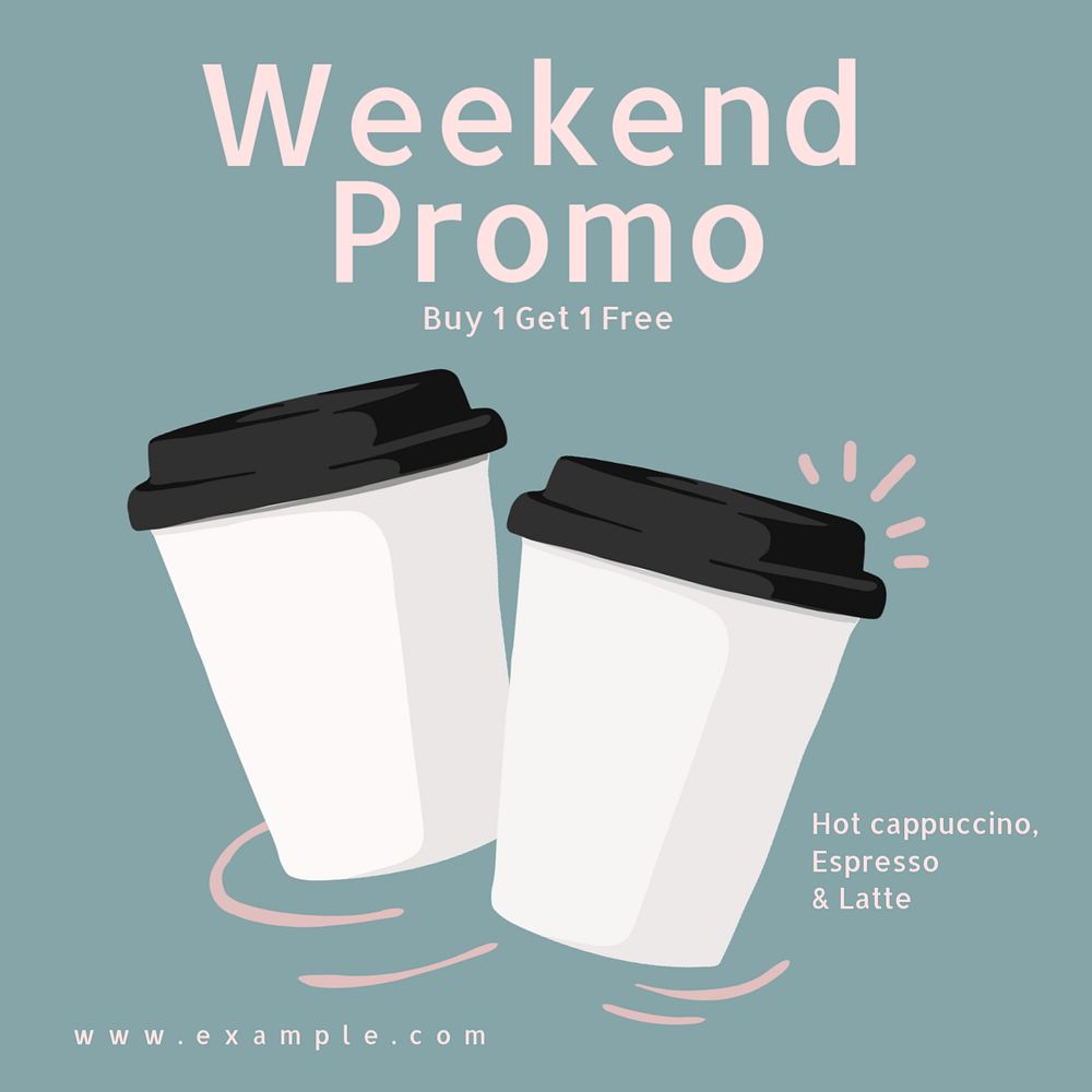 Weekend promotion Instagram post template, editable text