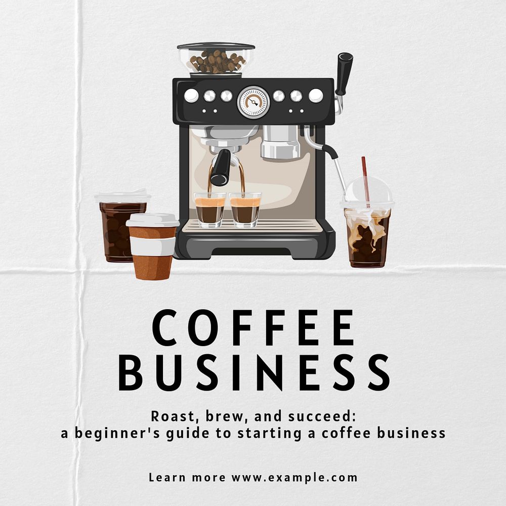 Coffee business Instagram post template, editable text