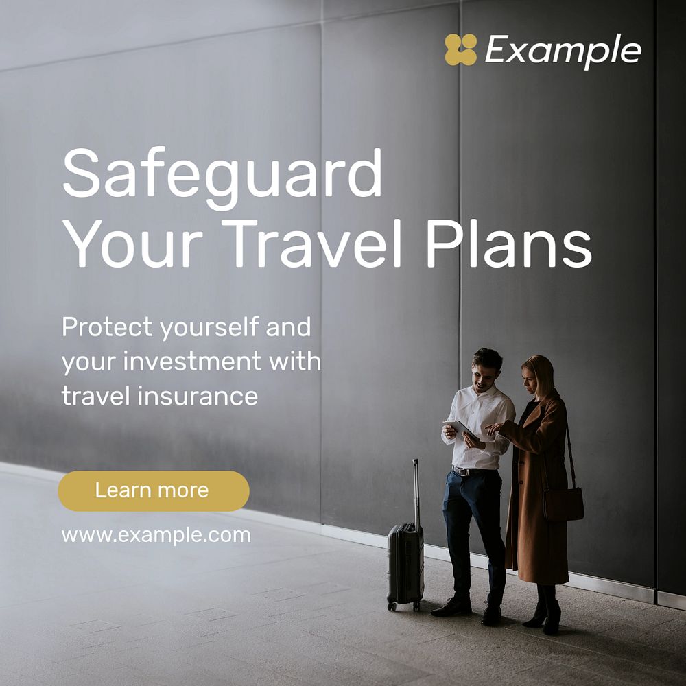 Travel safe Instagram post template, editable text