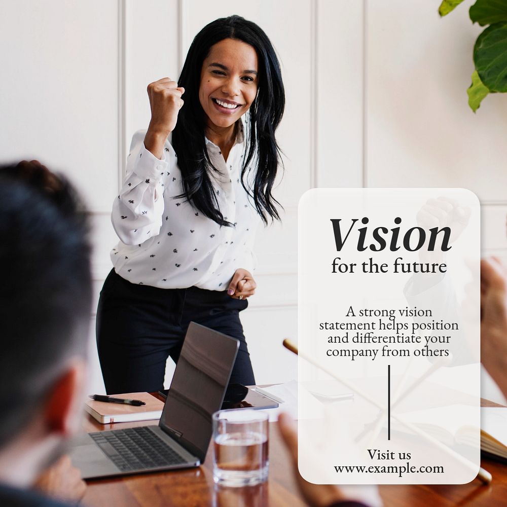 Vision for the future Instagram post template, editable text