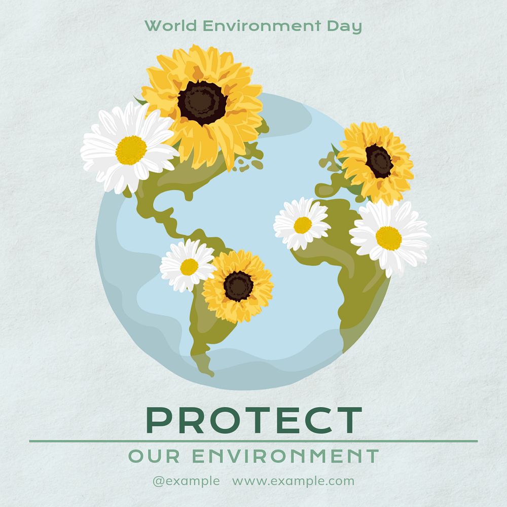 Protect environment Instagram post template, editable text