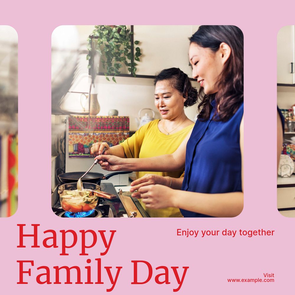 Happy family day Instagram post template, editable text