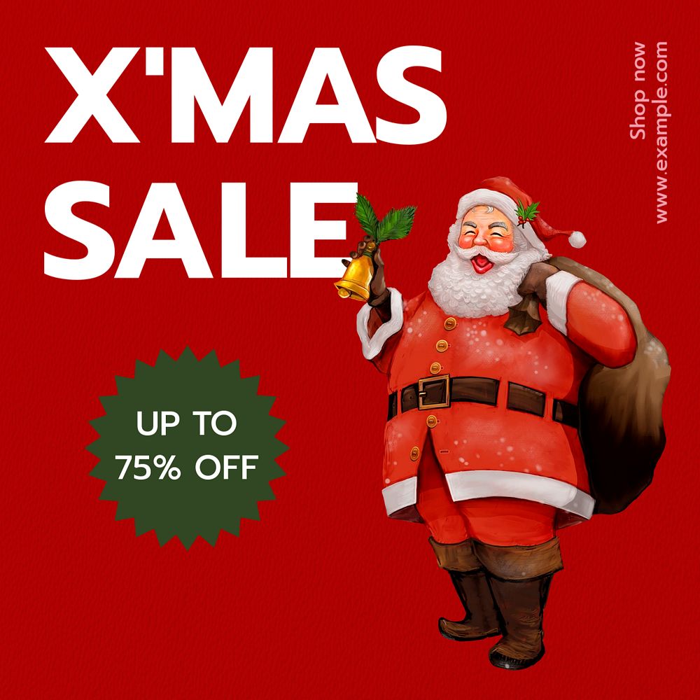 Xmas sale Instagram post template, editable text