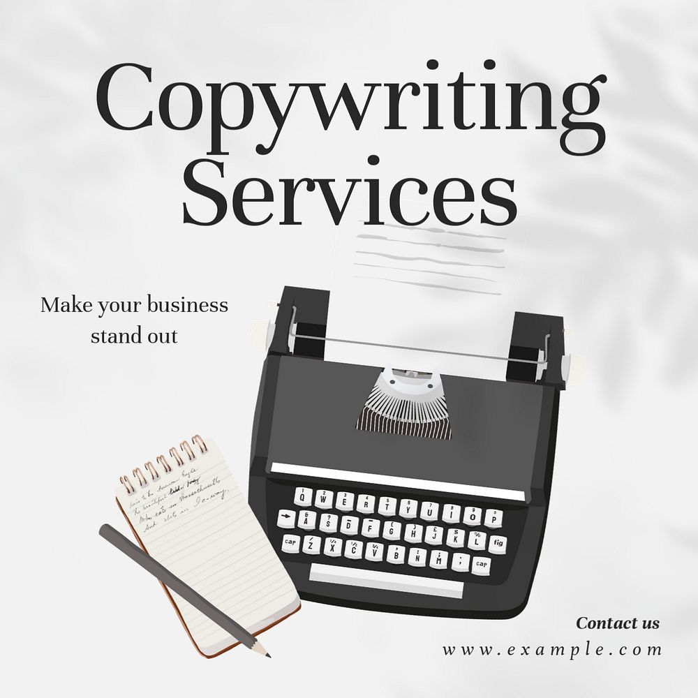 Copywriting services Instagram post template, editable text