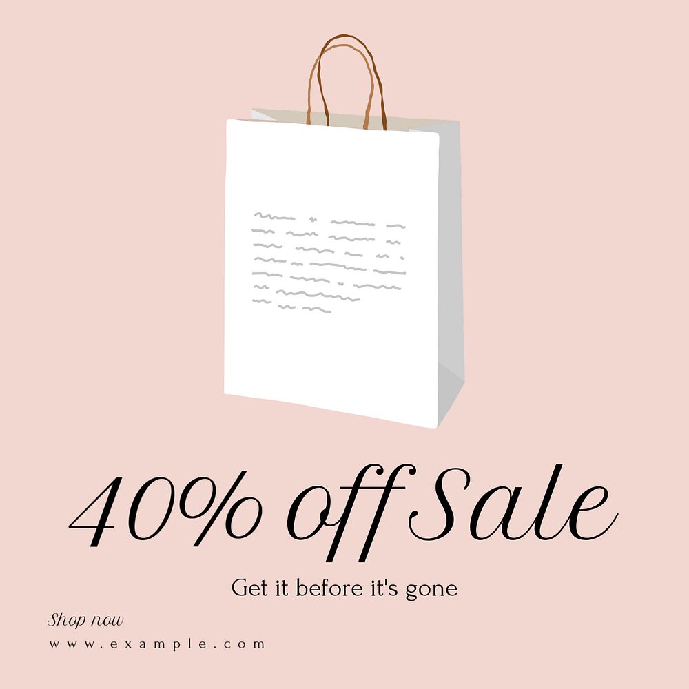 Sale Instagram post template, editable text