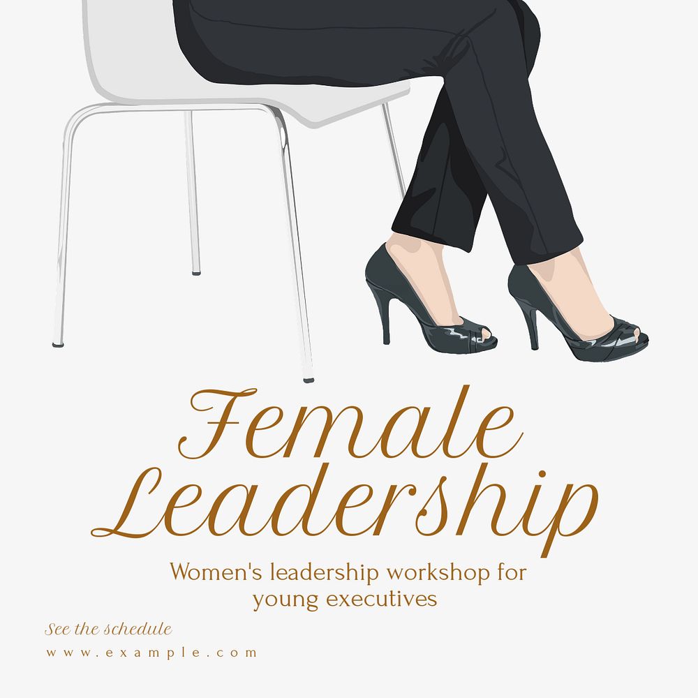 Female leadership Instagram post template, editable text