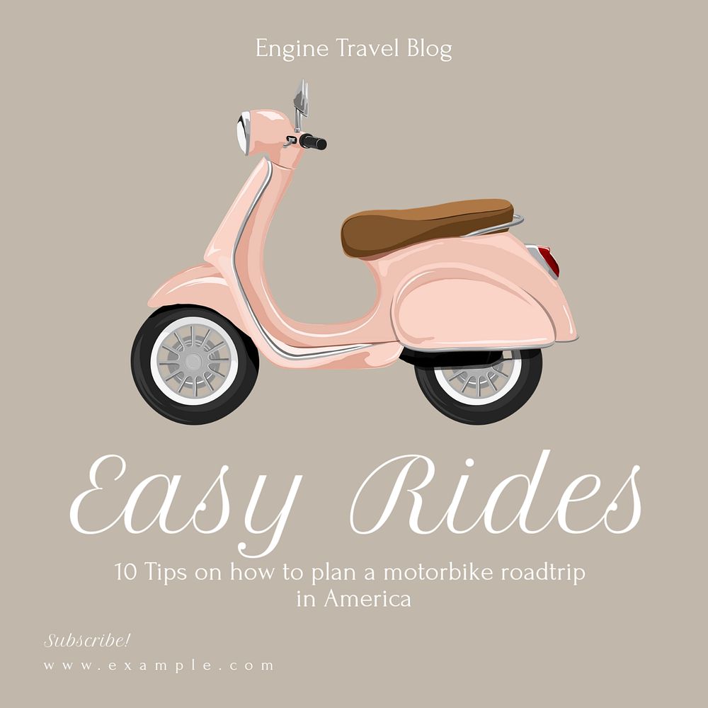 Easy rides Instagram post template, editable text