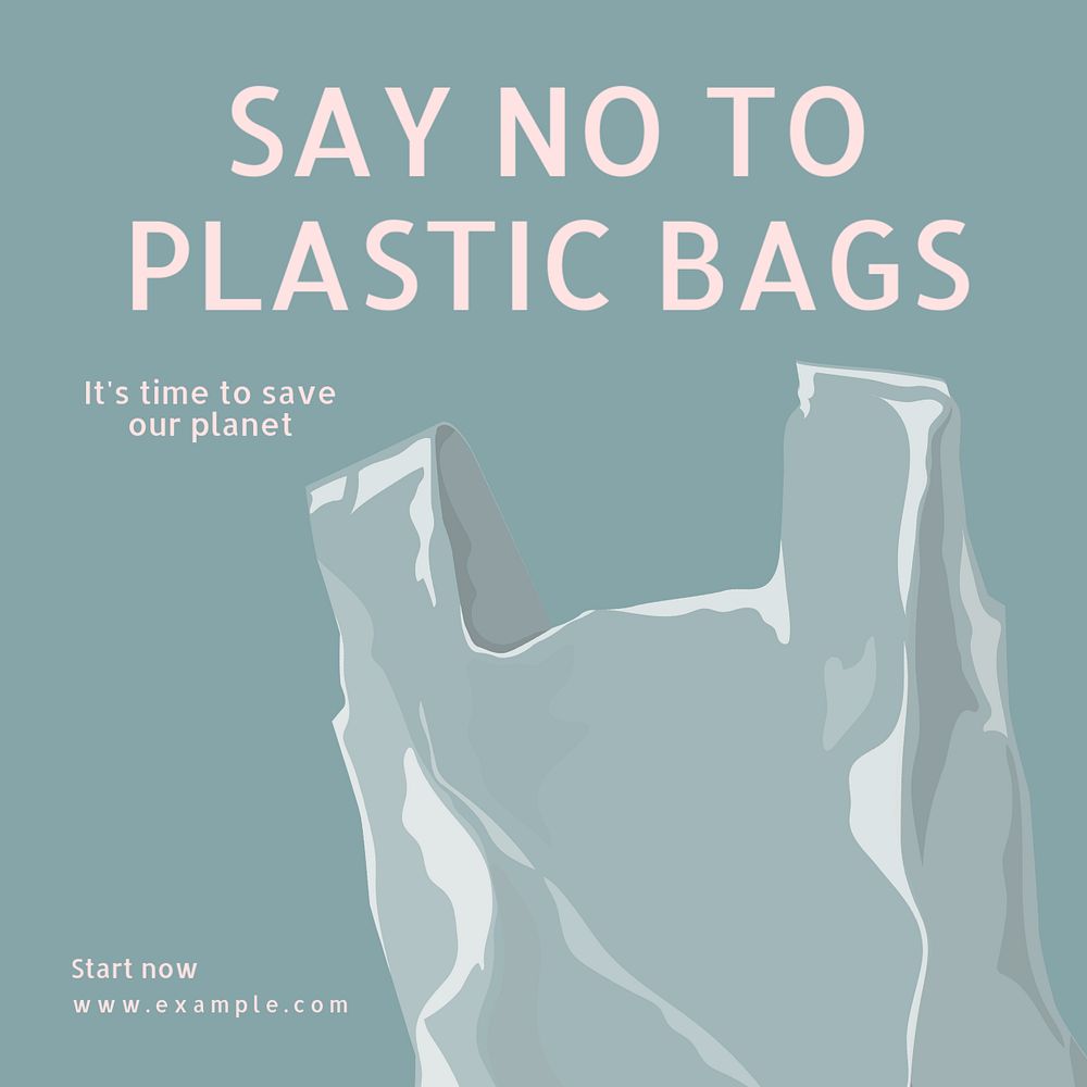 Plastic bags Instagram post template, editable text