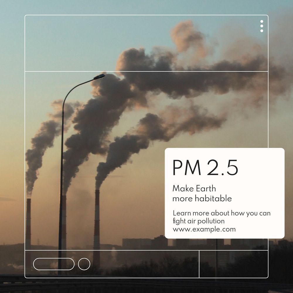 Air pollution campaign Instagram post template, editable text