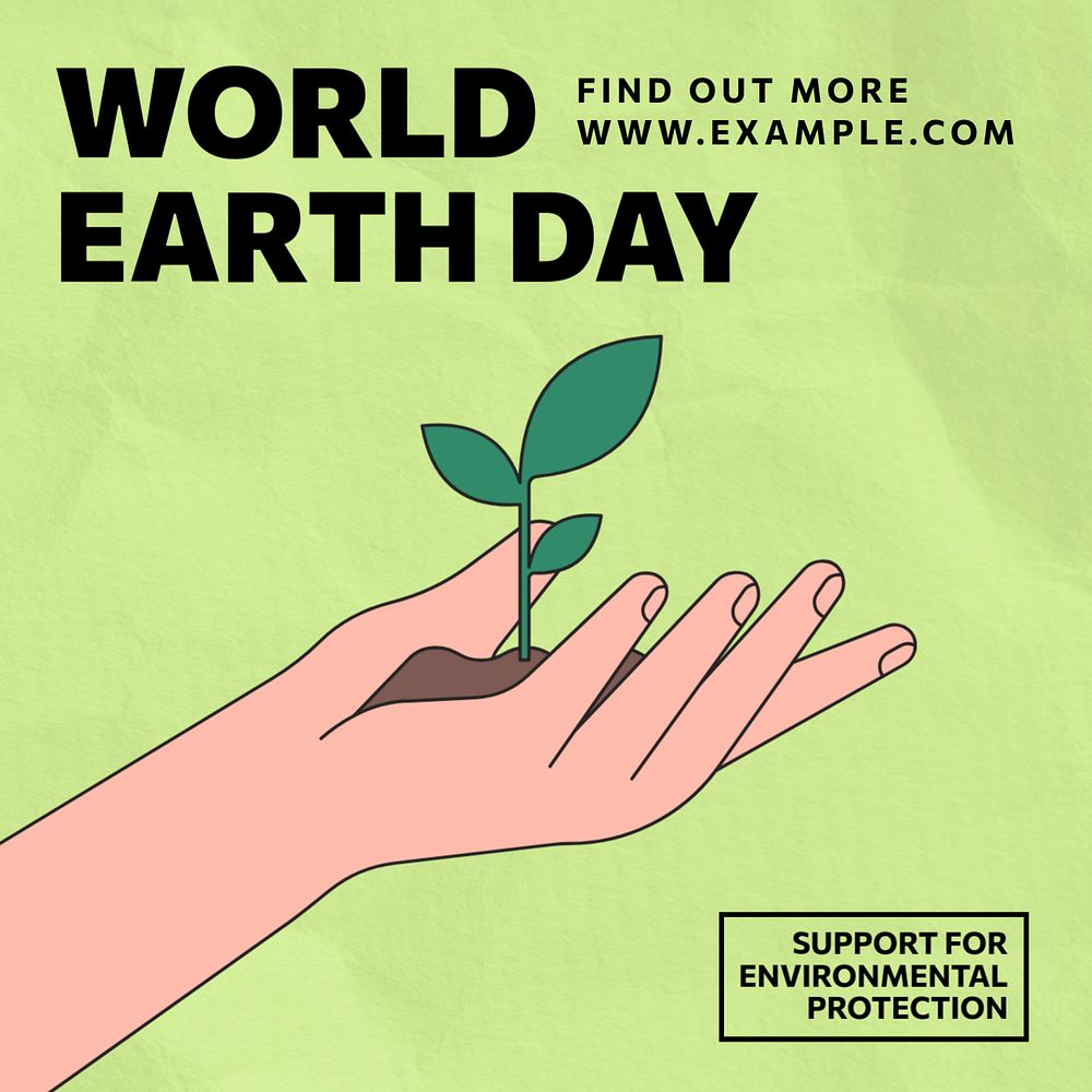 World earth day Instagram post template, editable text