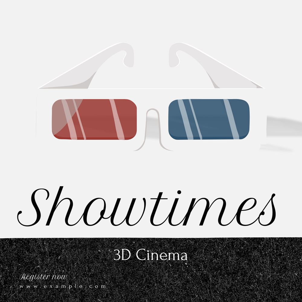 Showtimes Instagram post template, editable text