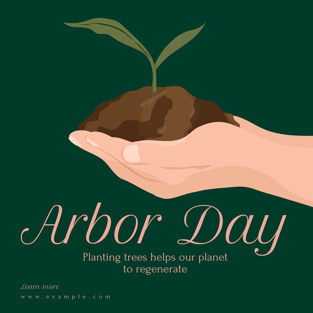 Arbor day Instagram post template, editable text