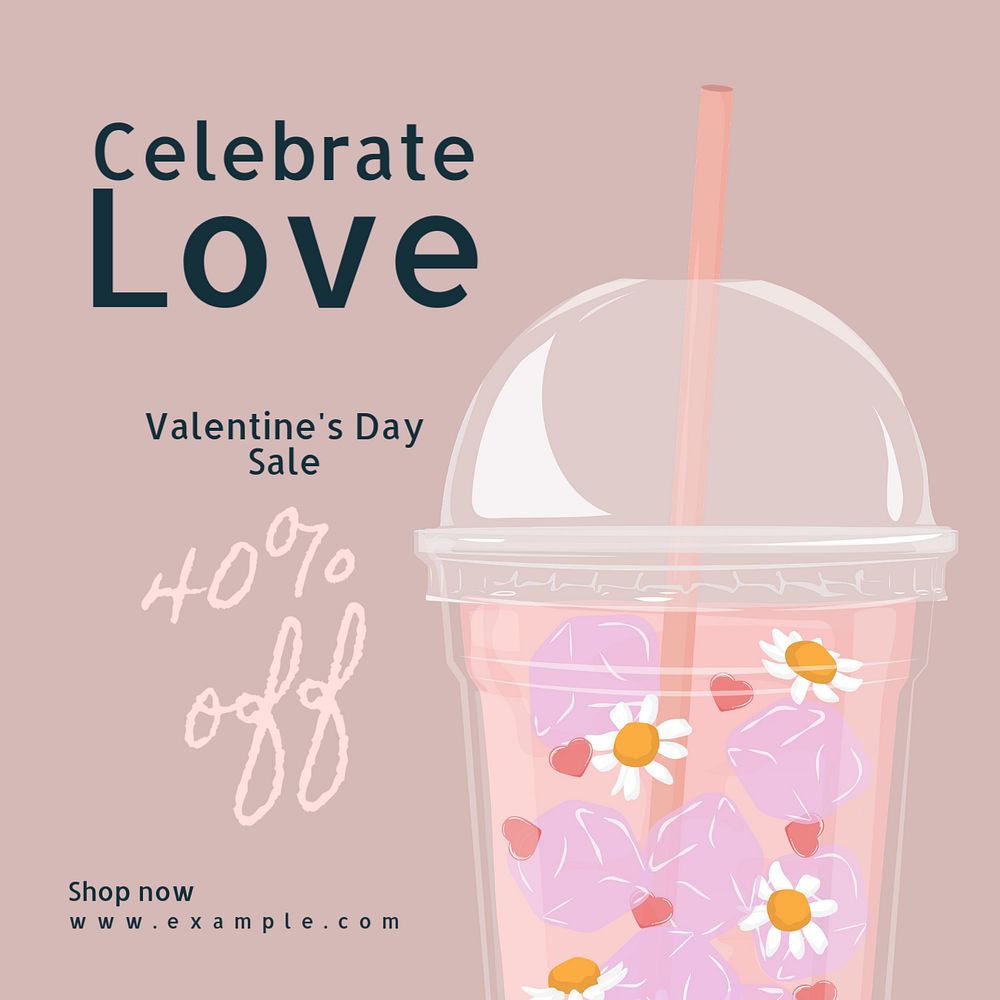 Celebrate love sale Instagram post template, editable text