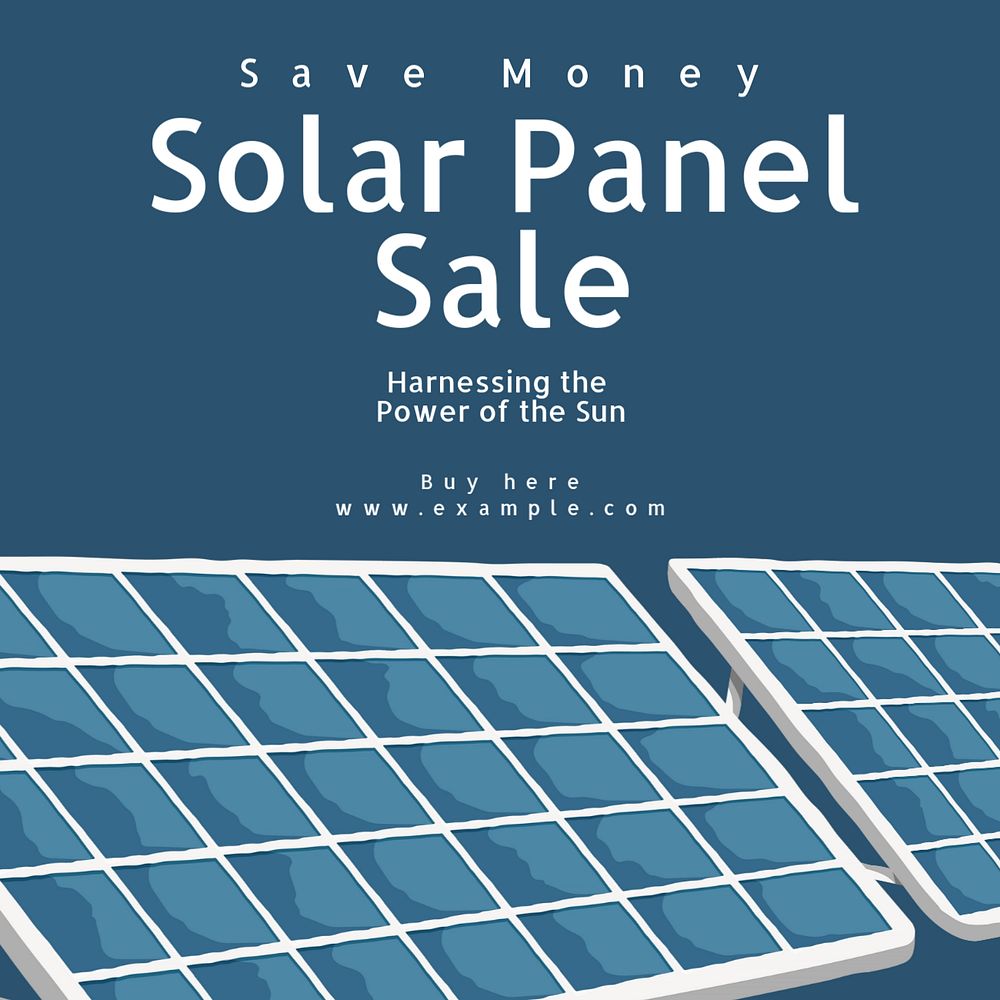 Solar panel Instagram post template, editable text