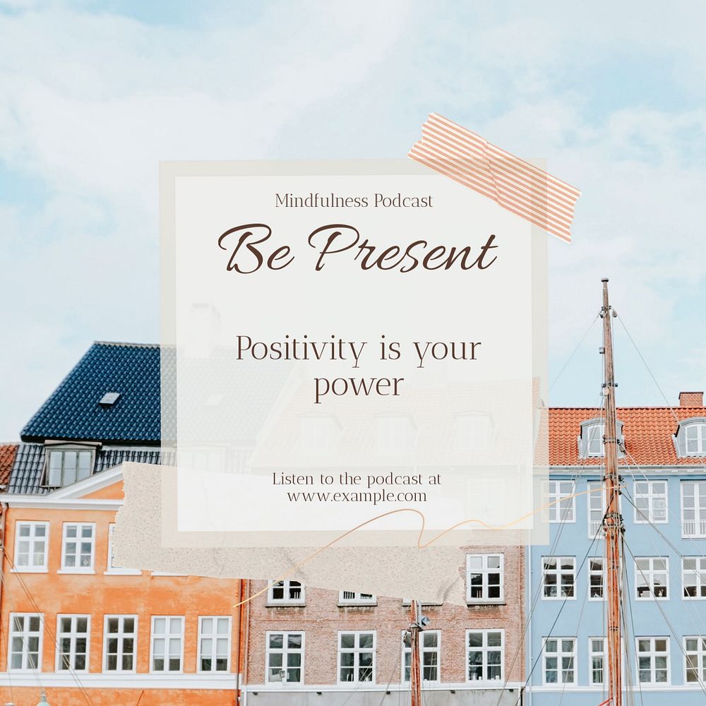 Be present Instagram post template, editable text