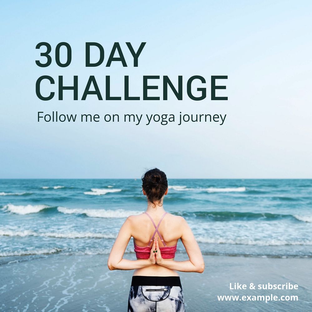 30 day challenge Instagram post template, editable text