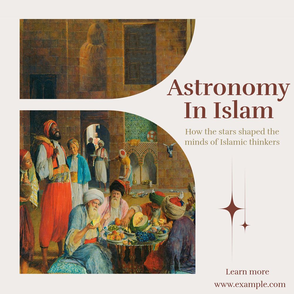 Astronomy in Islam Instagram post template, editable text