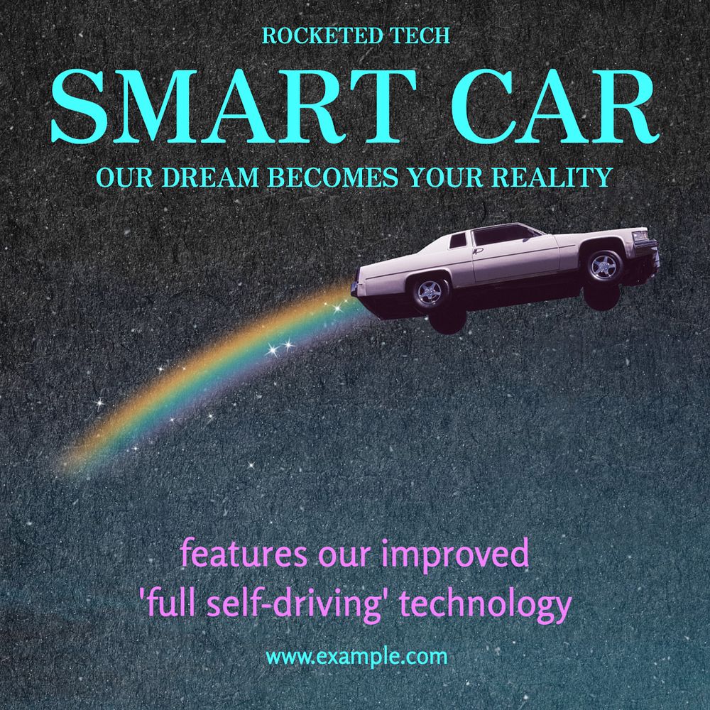 Smart car Instagram post template, editable text