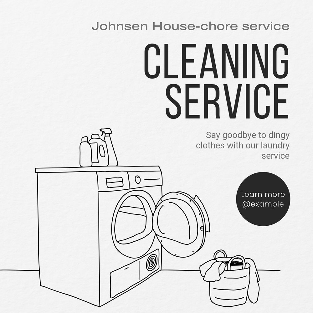 Cleaning service Instagram post template, editable text