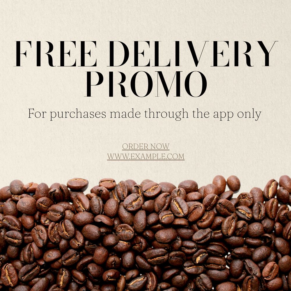 Free delivery promo Instagram post template, editable text