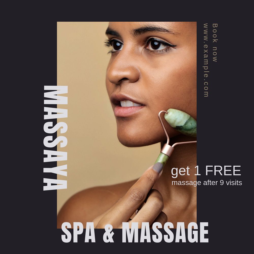 Massage Instagram post template, editable text