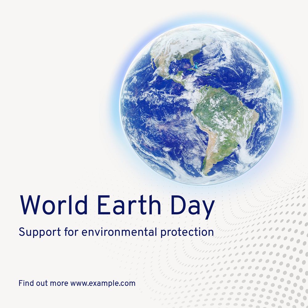 World earth day Instagram post template, editable text