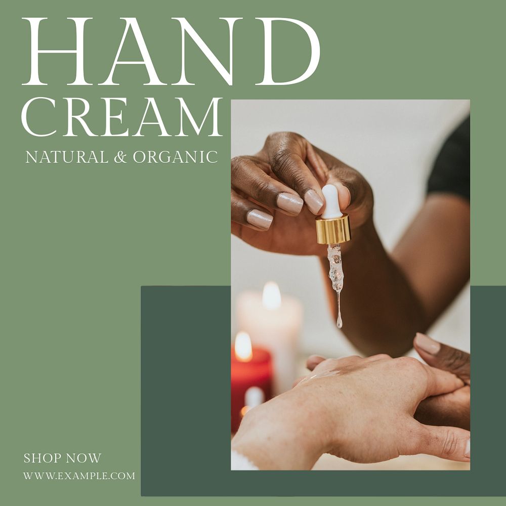 Hand cream Instagram post template, editable text