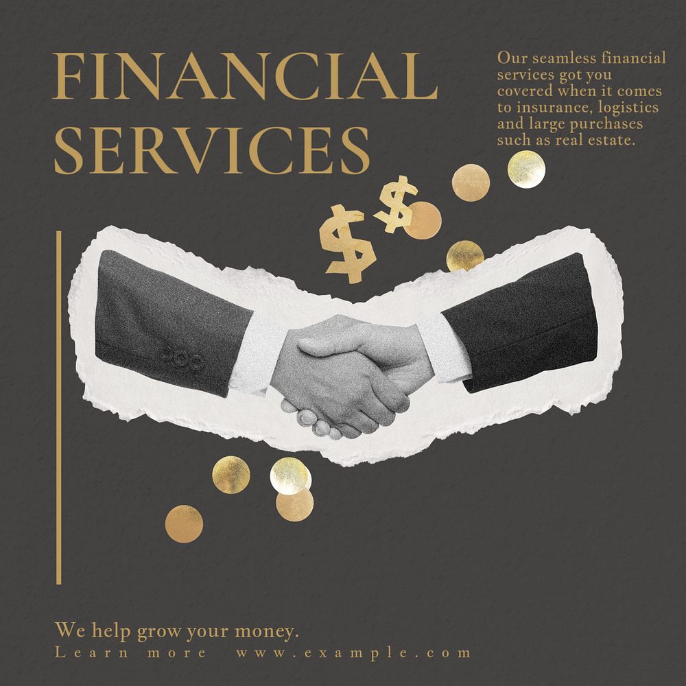 Financial services Instagram post template, editable text