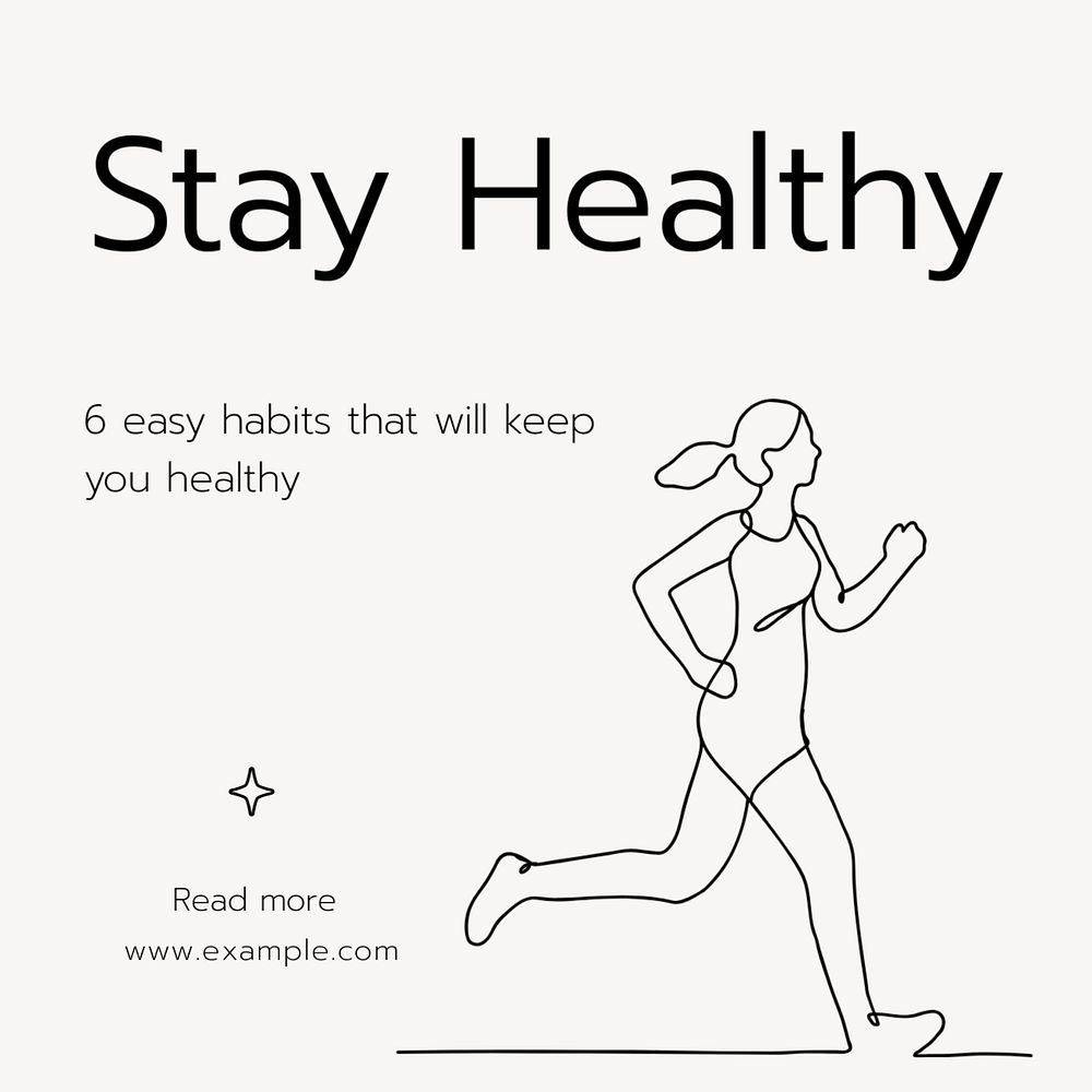 Healthy habits Instagram post template, editable text