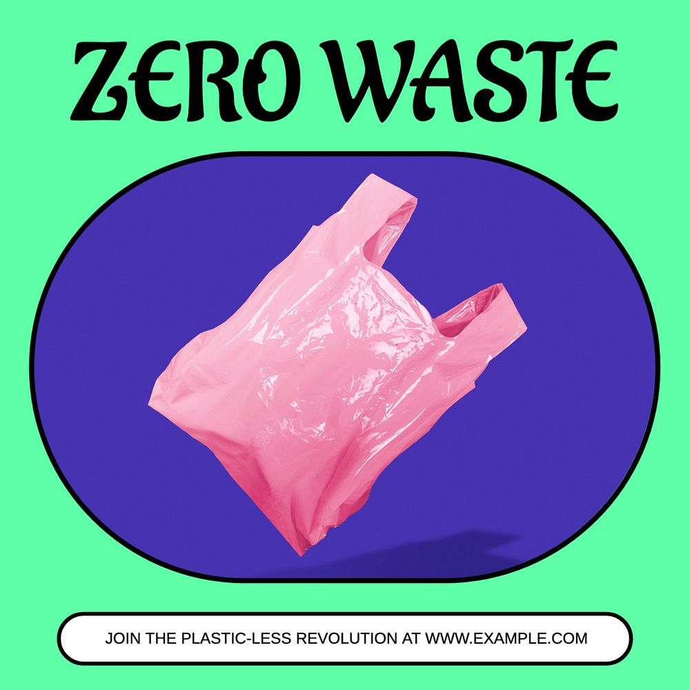 Zero waste living Instagram post template, editable text