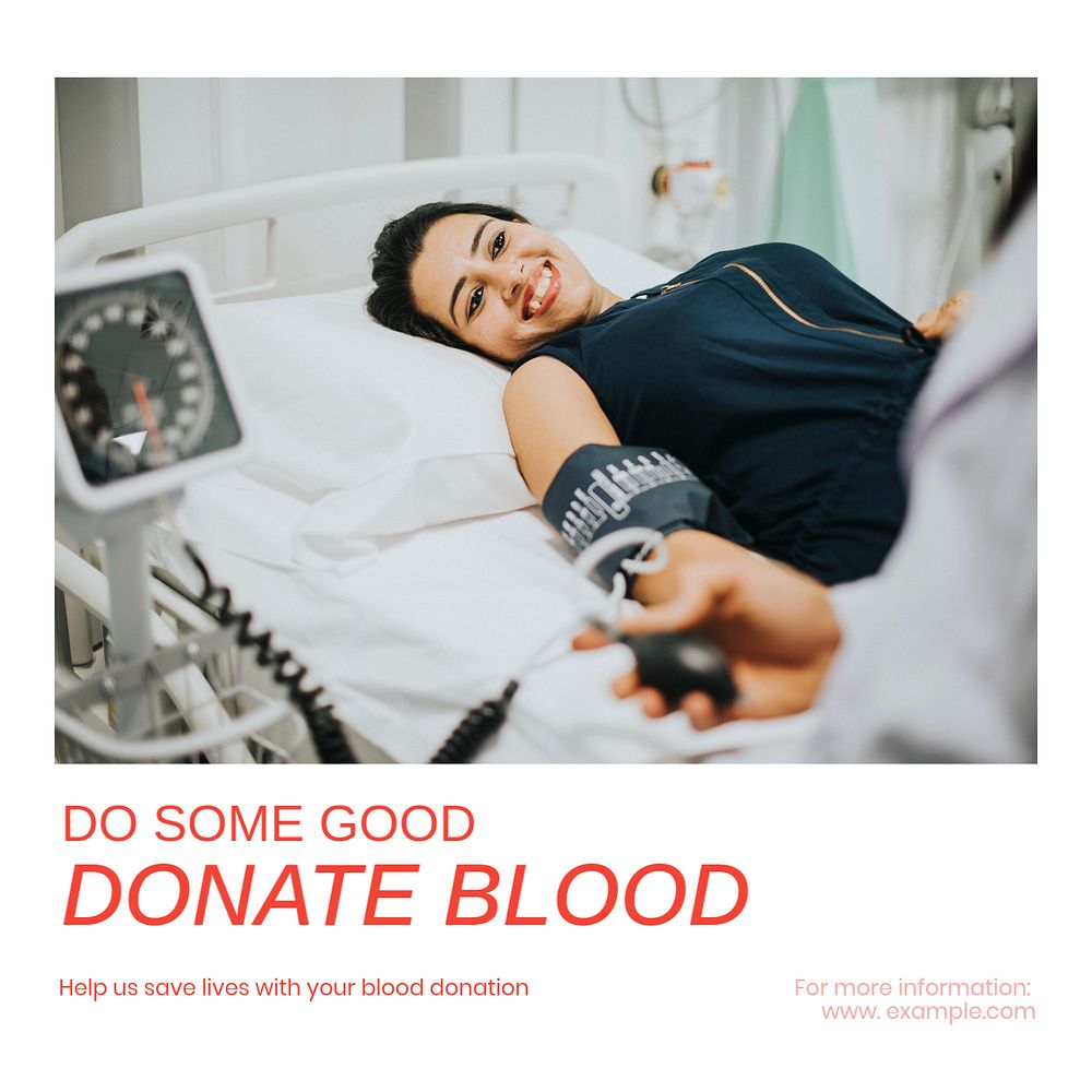 Donate blood Instagram post template, editable text