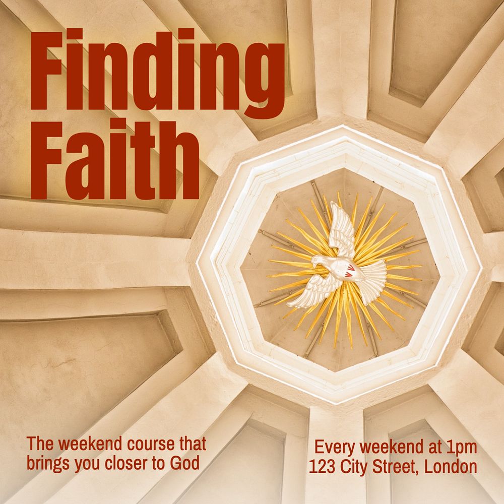 Finding faith Instagram post template, editable text