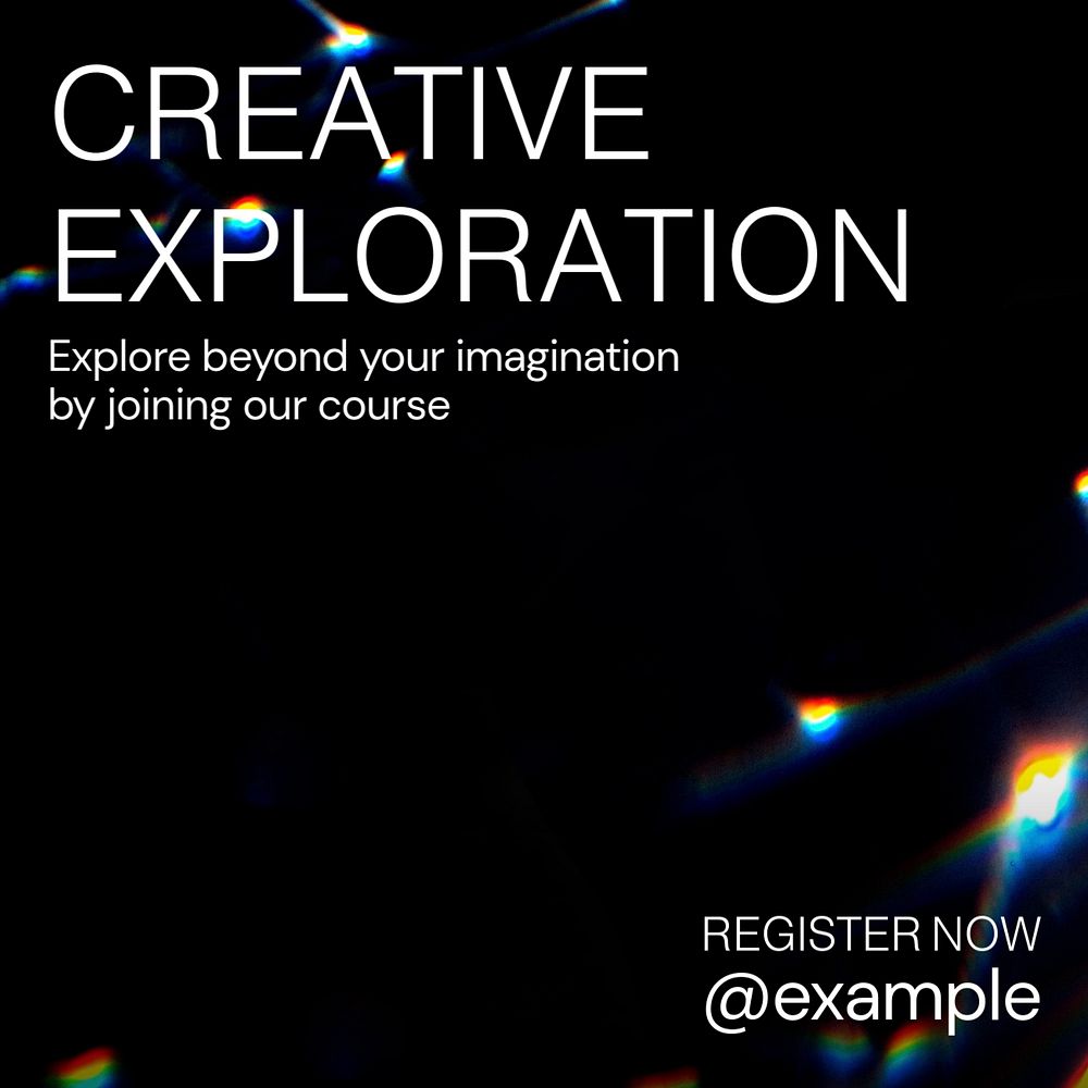 Creative exploration Instagram post template, editable text